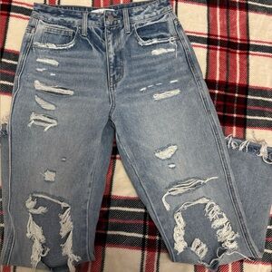 Flying Monkey Light Blue Ultra High Rise Straight Jeans